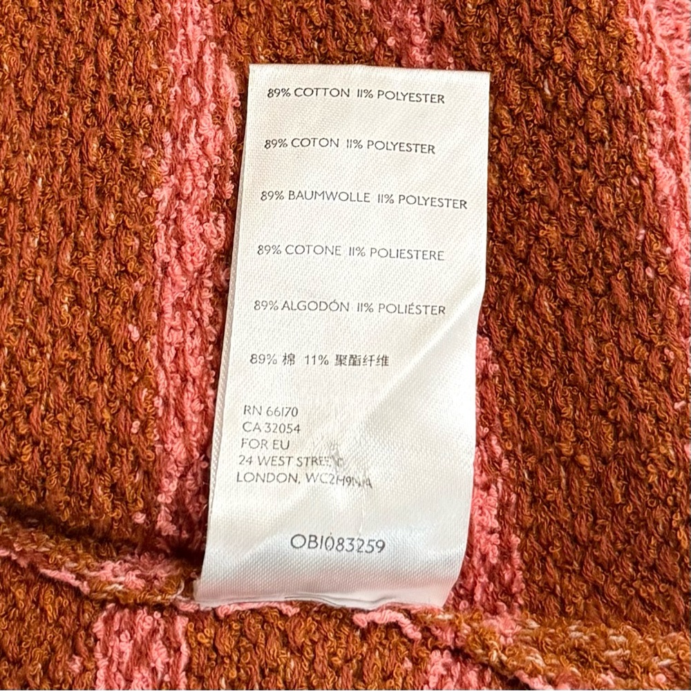 Free People Women's Sweater Bardot Terry Cotton
Blend Striped Orange Pink Small - Picture 14 of 15